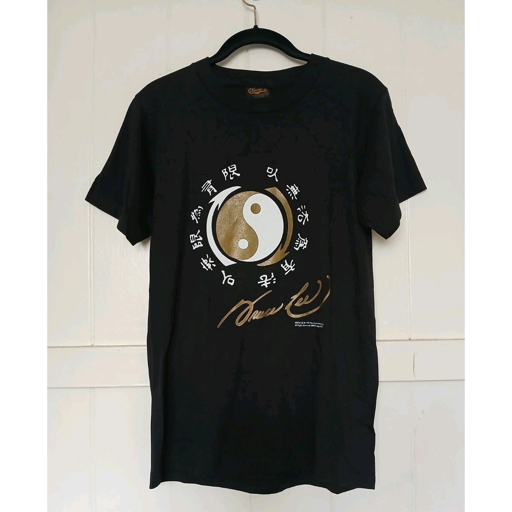 Bruce Lee 1997 Graphic Logo T Shirt Large Changes Tag Single Stitch Black Cotton
